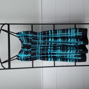 Summer Dress Black and Teal